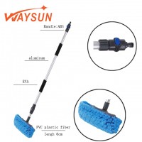 Water Flow Golden Handle Leaf Skimmer Telescopic Aluminum Wash Brus And Truck Washing Brush Car Snow Rakes