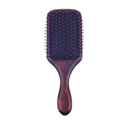 EUREKA 9267-R Engraved Wooden Square Paddle Hair Brush Rubber Wood Hair Brush Massage Classical Style Hair Brush