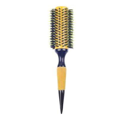 EUREKA 28033A-WP4-Y Professional  Aluminum Tube With Boar Bristle And Nylon Pins Hair Brush Salon Round Hair Brush