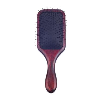 EUREKA 9267P-R Engraved Wooden Square Paddle Hair Brush Rubber Wood Hair Brush Massage  Classical Style Hair Brush