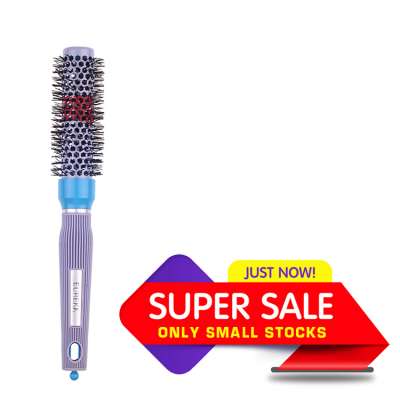 EUREKA 9415CBY  Anti-slide Handle Heat ResistanTemperature Sensitive Ceramic Painting  Aluminum Barrel Round Hair Brush