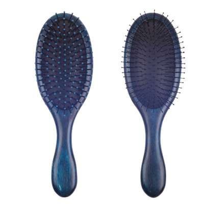 EUREKA 9265P-DBL Engraved Wooden Hair Brush Rubber Wood Hair Brush Massage  Classical Style Hair Brush