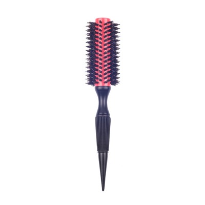 EUREKA Professional Aluminum Tube Boar Bristle  With Nylon Pins Round Hair Brush Wooden Round  Hair Brush