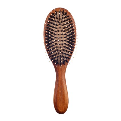 EUREKA PA93093 Engraved Wooden Nylon Pins Hair Brush Wood Hair Brush Massage Classical Style Hair Brush