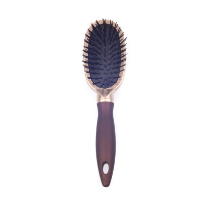 EUREKA 9557SCEG-BR  Mini Paddle Cushion Hair Brush for All Hair Types Ball-Tip Nylon Pins Anti-Slide Handle Hairbrush