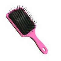 Factory sale small MOQ electroplating hair care square brush private label paddle hair brush