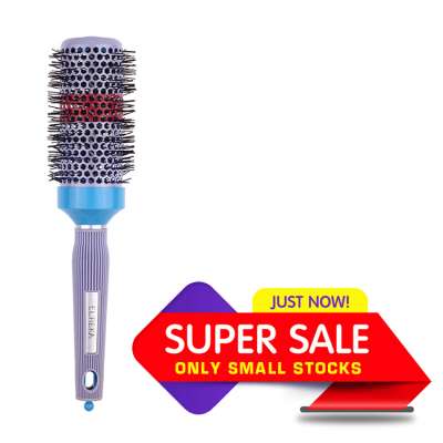 EUREKA 9408CBY Anti-slide Handle Heat ResistanTemperature Sensitive Ceramic Painting  Aluminum Barrel Round  Hair Salon Brush