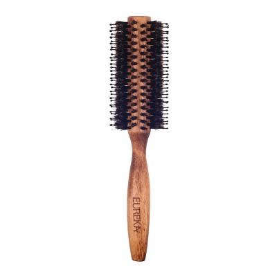 EUREKA PA23022-901 Professional  Boar Bristle Nylon Pins Round Brush Wooden Hair Brush